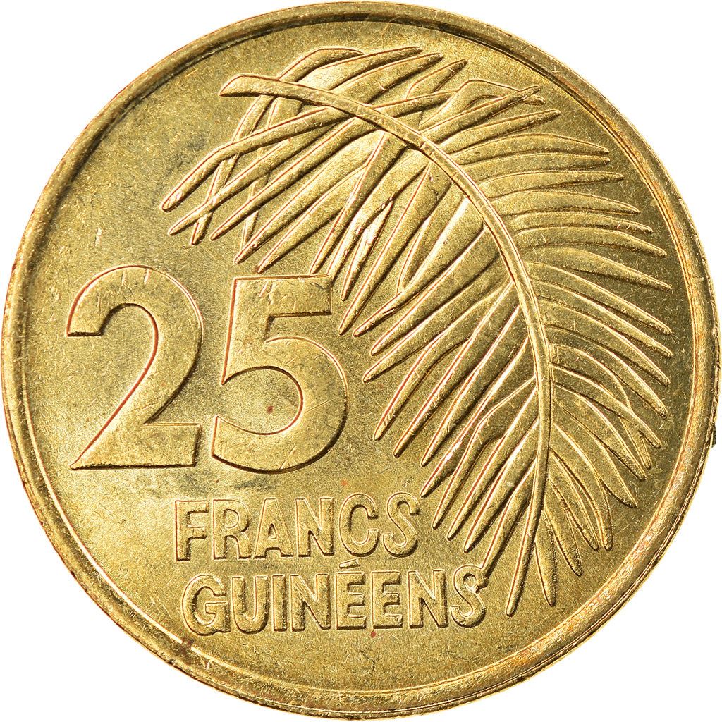 Guinea | 25 Francs Guineens Coin | Palm leaf | Km:60 | 1987