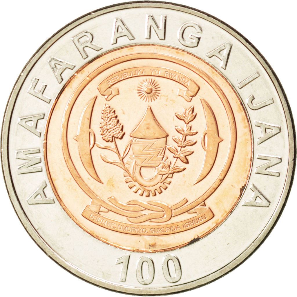 Rwanda | 100 Amafaranga Coin | Sorghum | Coffee Plant | Basket | Km:32 | 2007