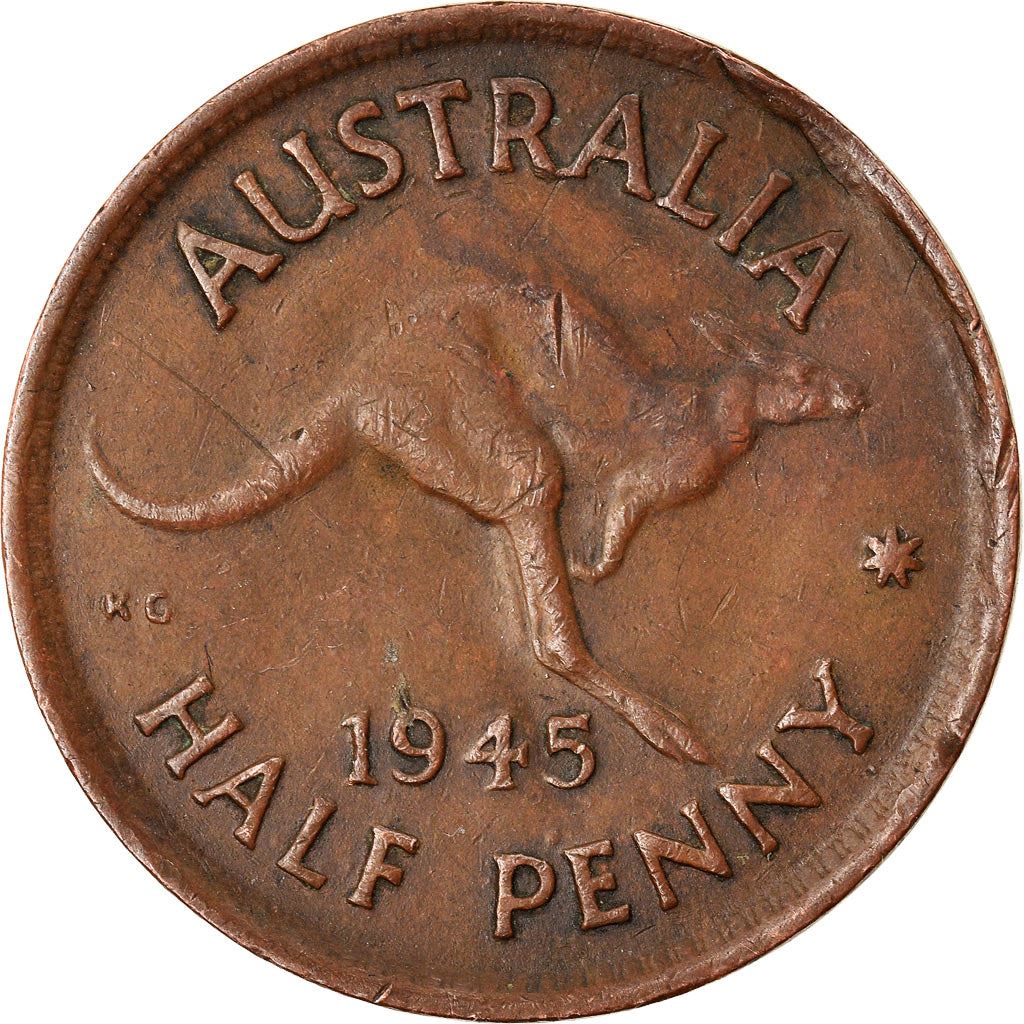 Australia | 1/2 Penny Coin | Kangaroo | Km:41 | 1939 - 1948
