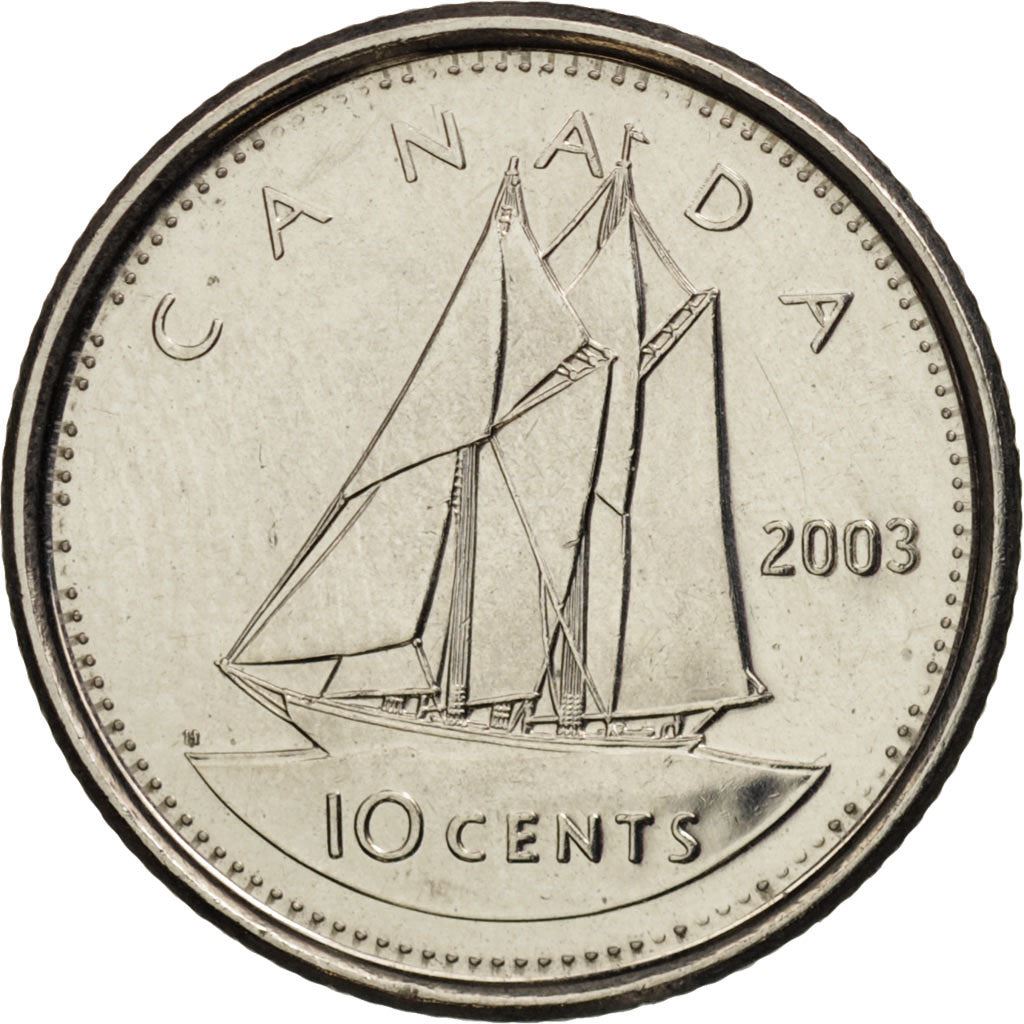 Canadá | Moeda de 10 Cêntimos | o Bluenose | Km:183B | 1999 - 2003