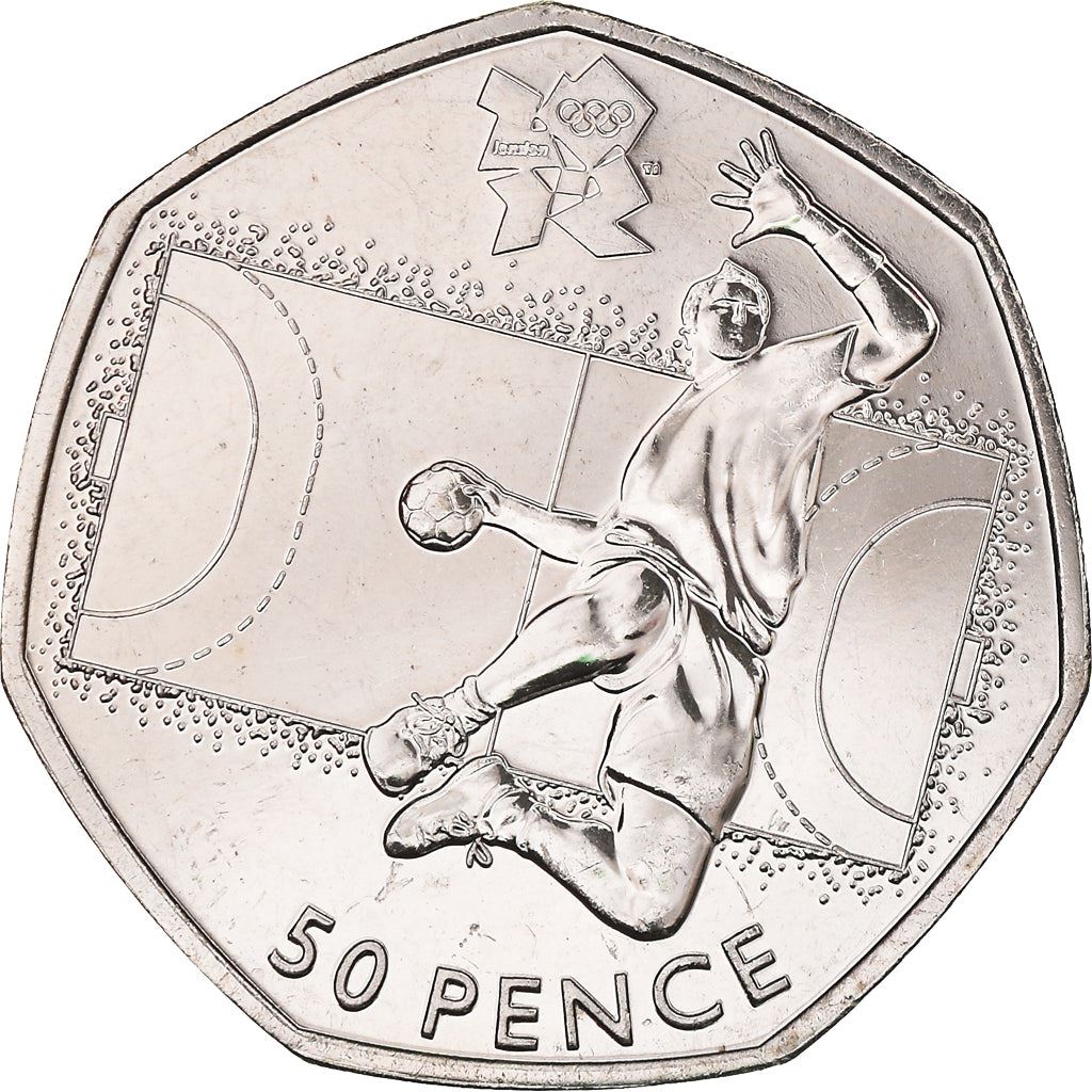 United Kingdom 50 Pence Coin | Elizabeth II 4th portrait | Handball | 2011