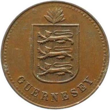 Guernsey 4 Doubles Coin | KM13 | 1914 - 1949