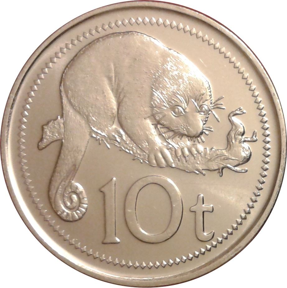 Papua New Guinea Coin Papua New Guinean 10 Toea | Elizabeth II | Spotted Cuscus | KM4a | 2002 - 2018