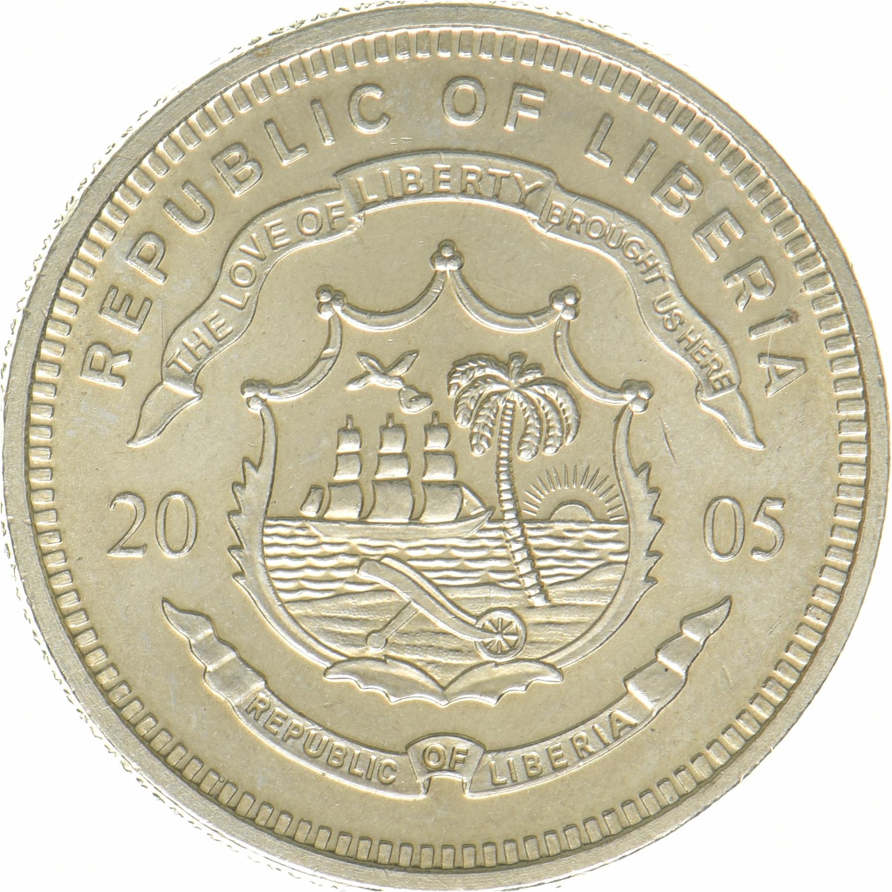 Liberia | 1 Dollar Coin | Pope Benedict XVI | KM:1721 | 2005