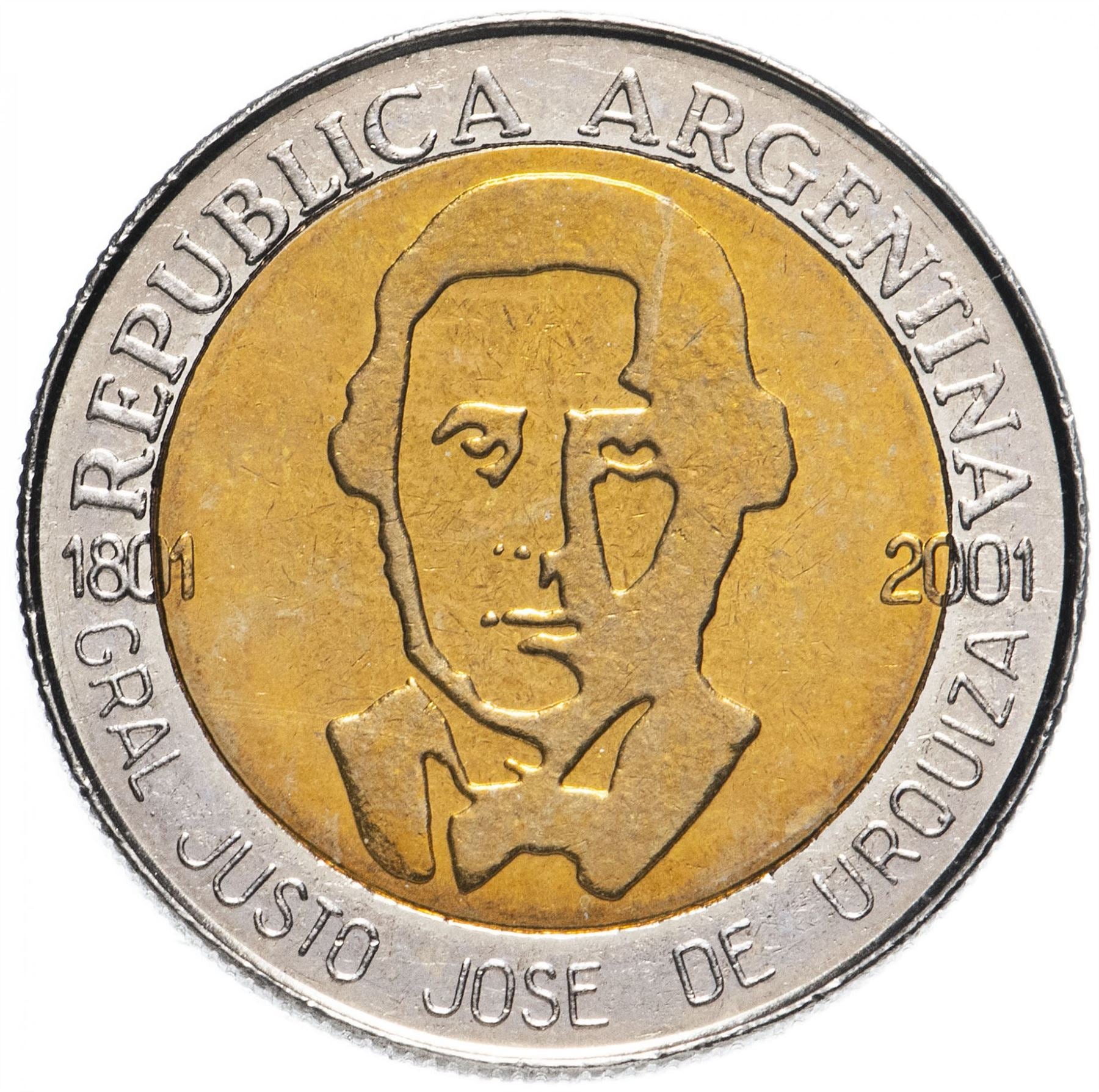 Argentina 1 Peso Coin | General Urquiza | 2001