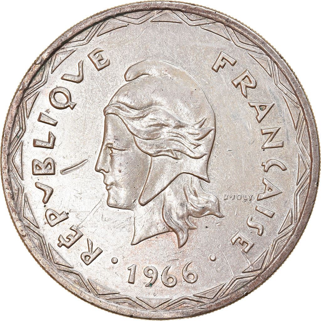 New Hebrides | 100 Francs Coin | Marianne | Bisj Totem Pole | Km:1 | 1966