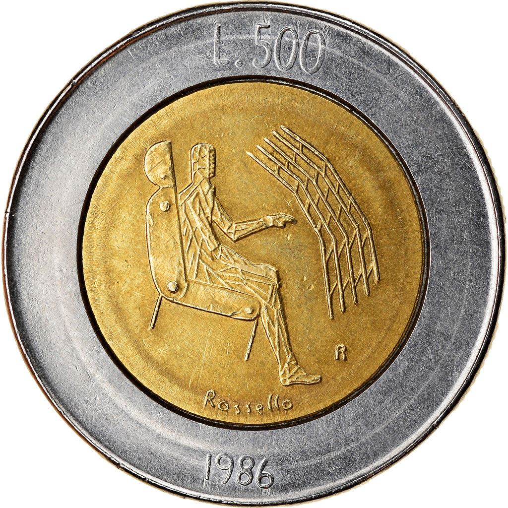 San Marino | 500 Lire Coin | Man with Computer | Km:195 | 1986