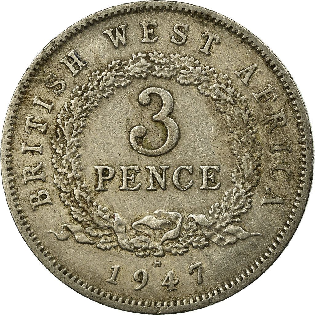 British West Africa | 3 Pence Coin | George VI | Wreath | Km:21 | 1938 - 1947