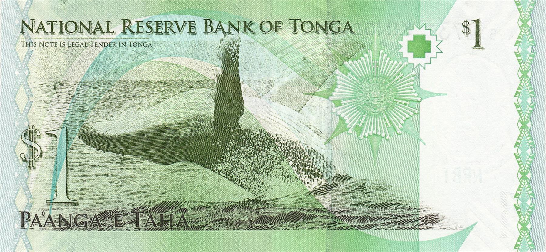 Tonga | 1 Pa'Anga Banknote | 2009 | King Tupou V | Whale | Ocean