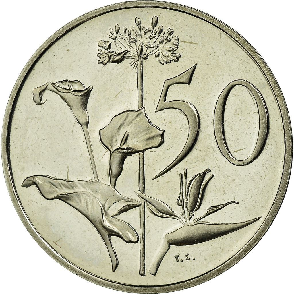 Sør-Afrika 50 Cent Mynt | Balthazar J. Vorster | KM114 | 1982