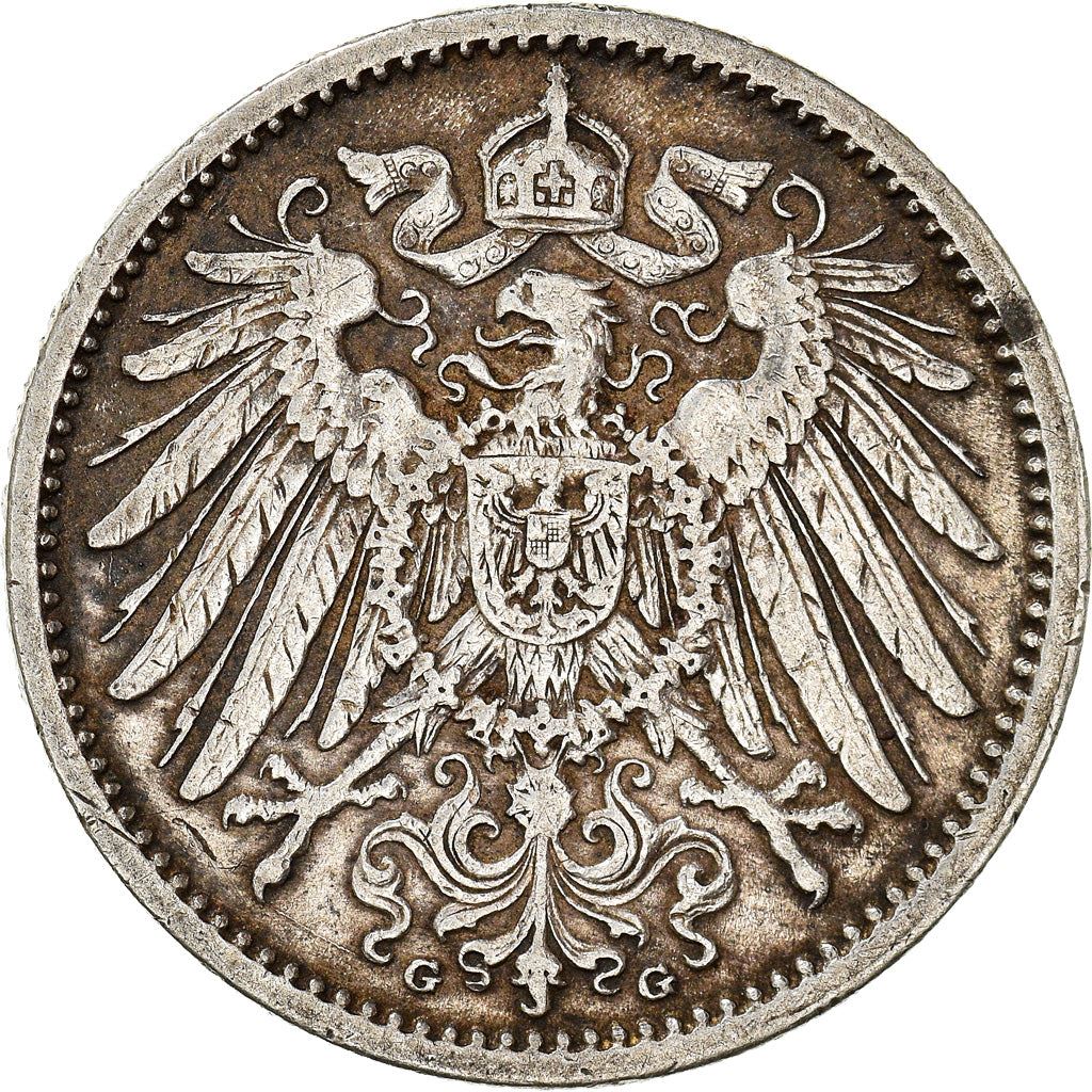 German Empire 1 Mark Coin | Deutsches Reich | Wilhelm II | Type 2 - Small Shield | KM14 | 1891 - 1916