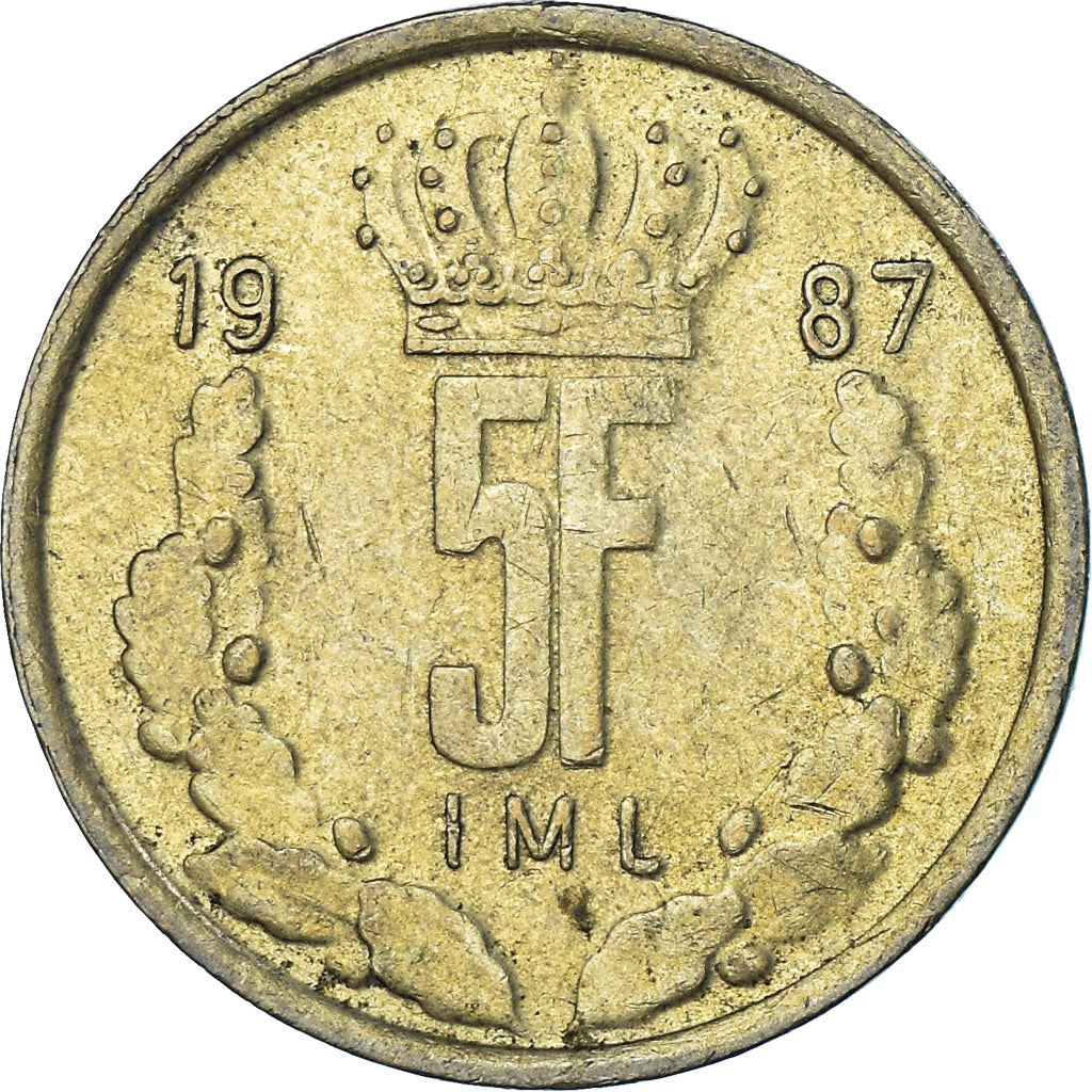 Luxembourg | 5 Francs | Monarch | Aluminium-nickel bronze | KM:60 | 1986-1988