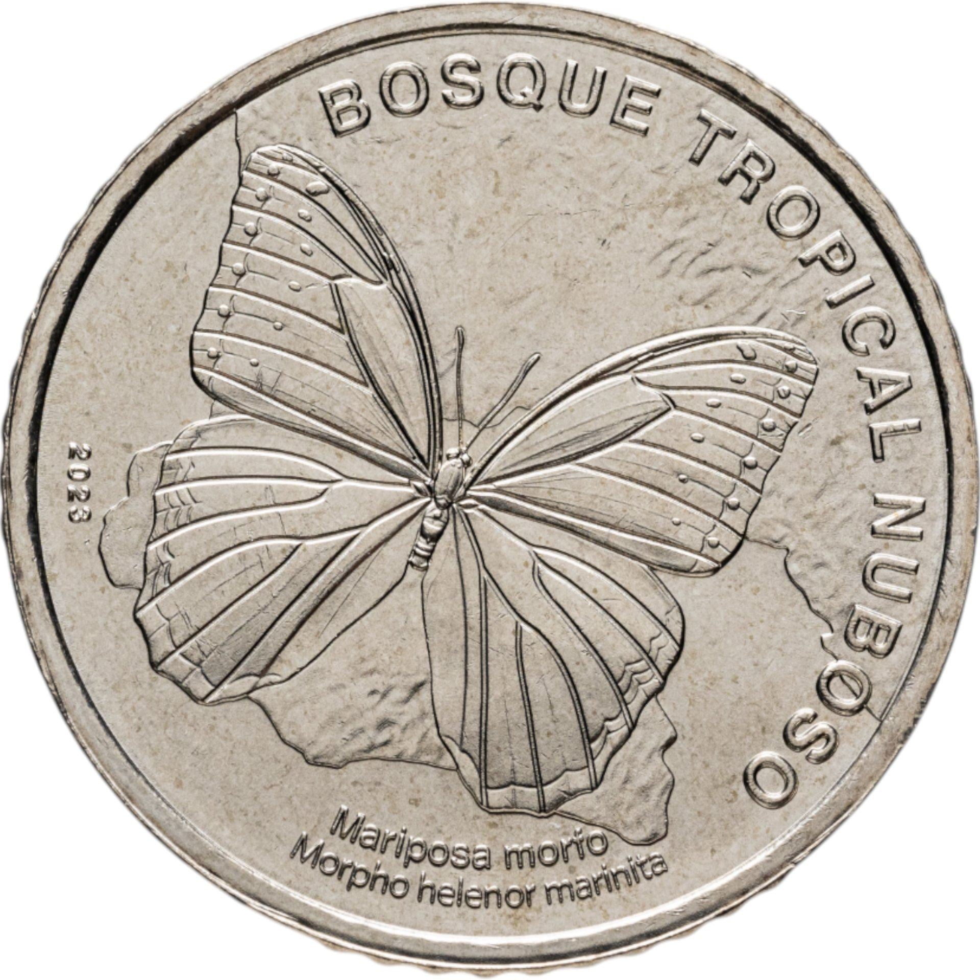 Costa Rica | 50 Colones Coin | Menelaus blue morpho | KM:249 | 2023