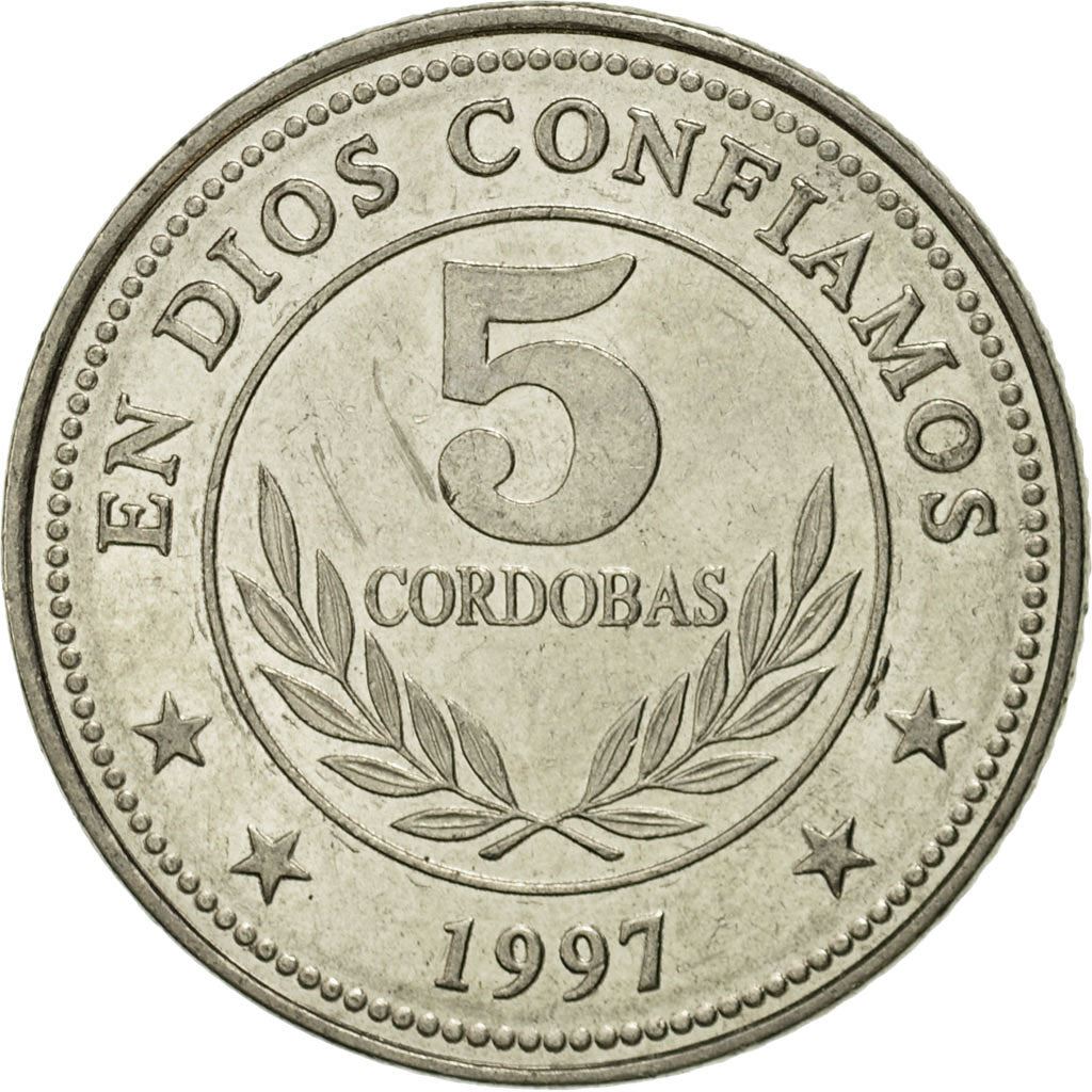 Moneda de 5 Córdobas de Nicaragua  | KM90 | 1997 - 2000