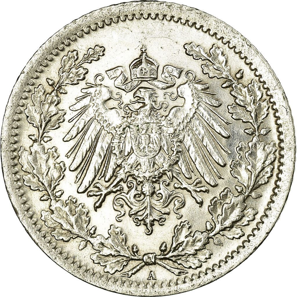 German Empire 1/2 Mark Coin | Deutsches Reich | Wilhelm II | Type 2 | KM17 | 1905 - 1919