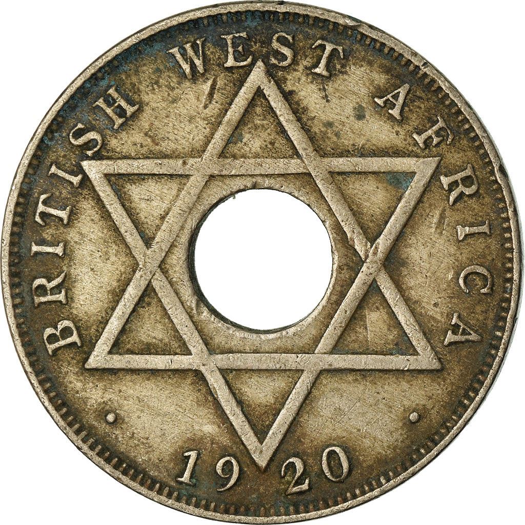 British West Africa | 1/2 Penny Coin | Crown | Hexagram | Km:8 | 1912 - 1936