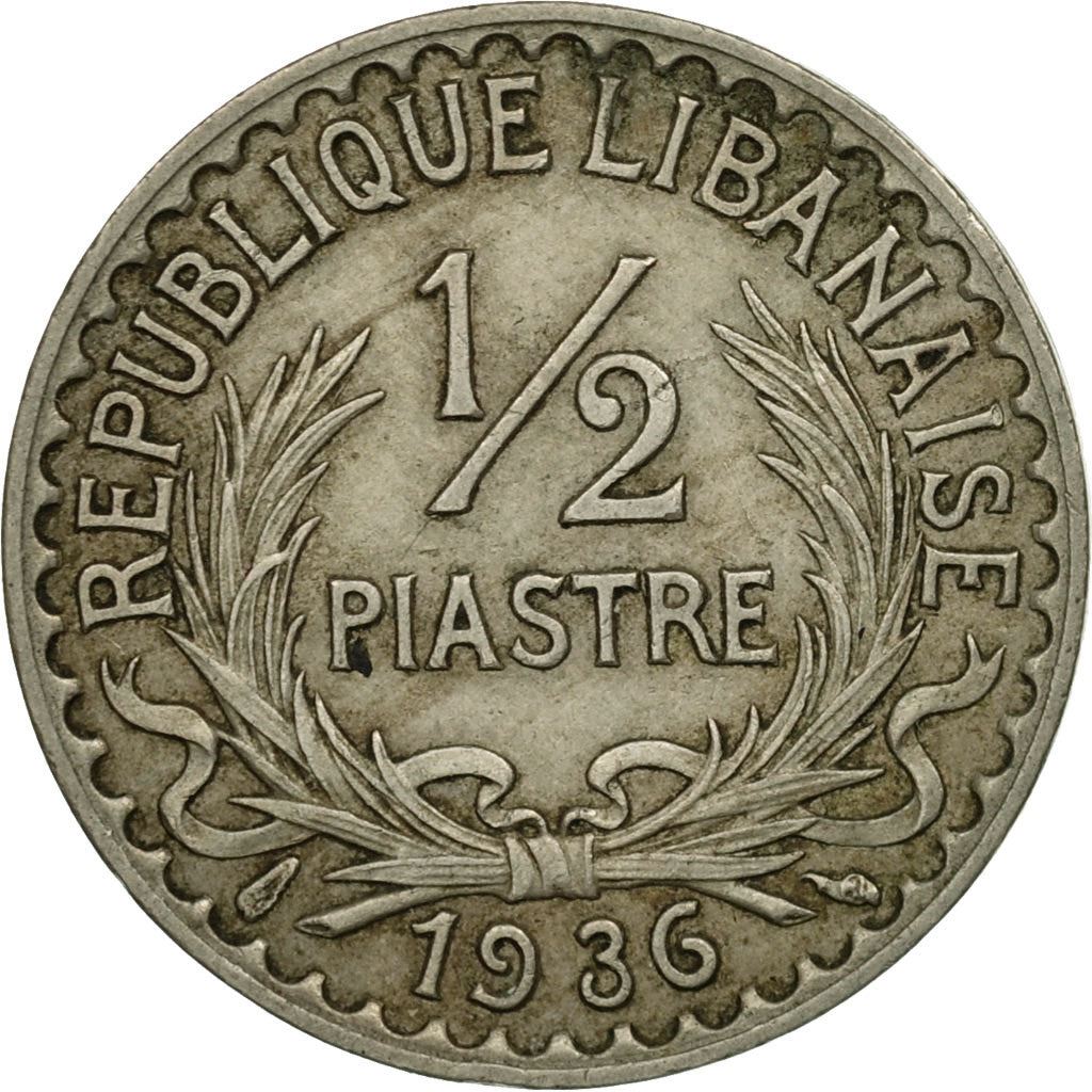 Lebanon | 1/2 Ghirsh / Piastre Coin | Wreath | Km:9 | 1934 - 1936