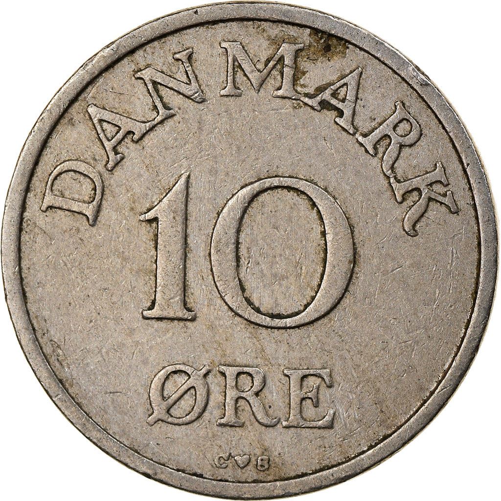 Denmark | 10 Ore Coin | Monogram | Km:841 | 1948 - 1960