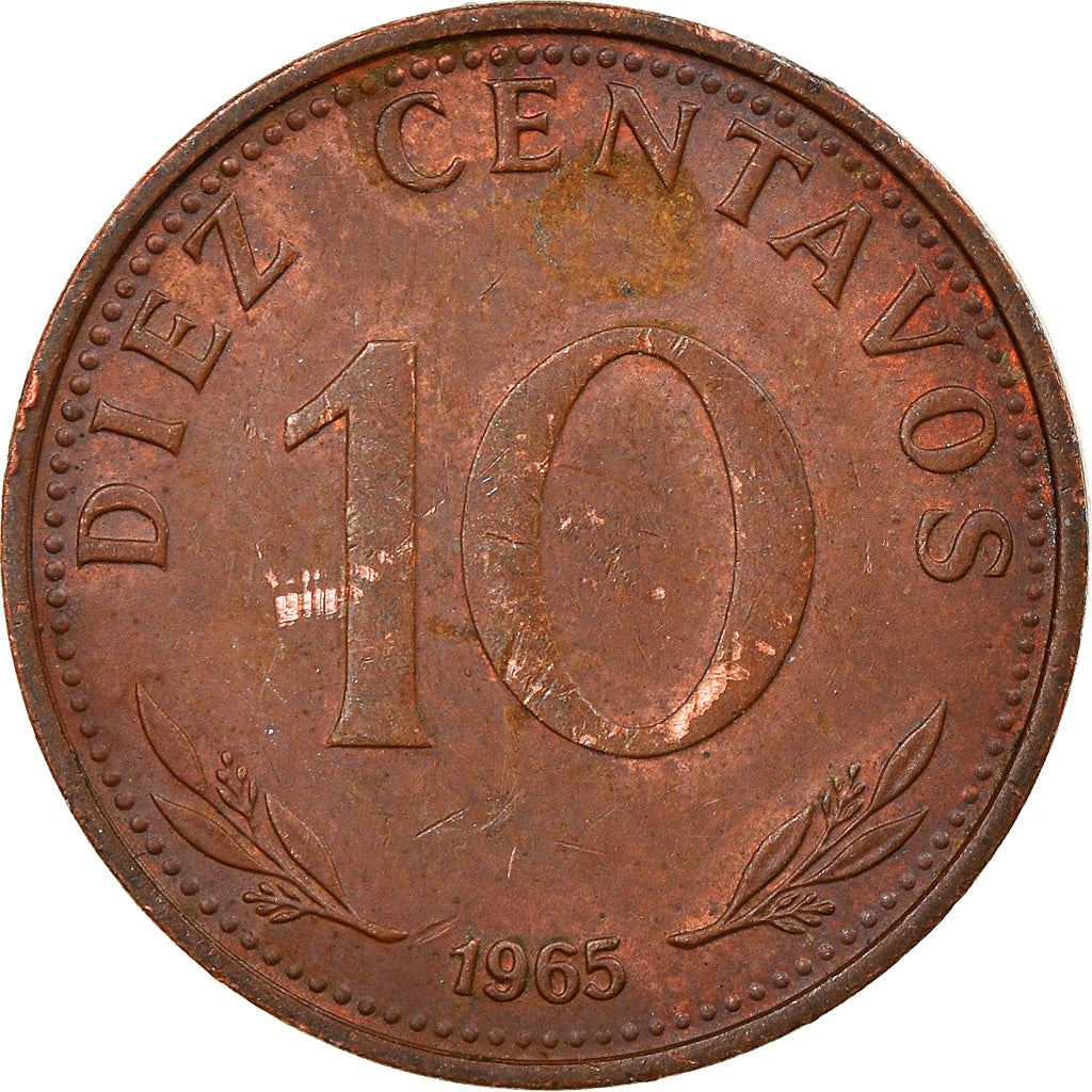 Bolivia | 10 Centavos | Copper clad steel | Coat of Arms | KM:188 | 1965-1973