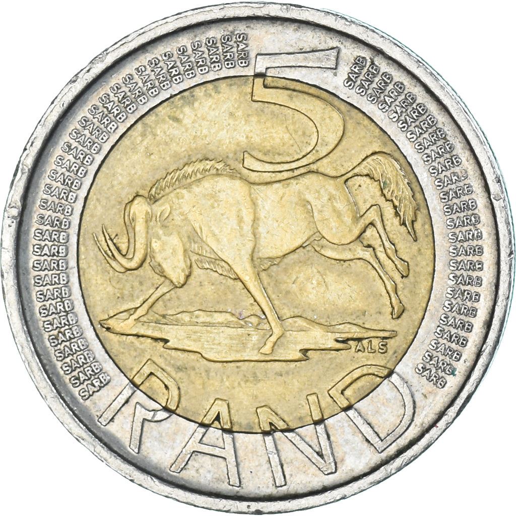 South Africa | 5 Rand Coin | Animals | Wildebeest | Gnu | Uc:19 | 2015