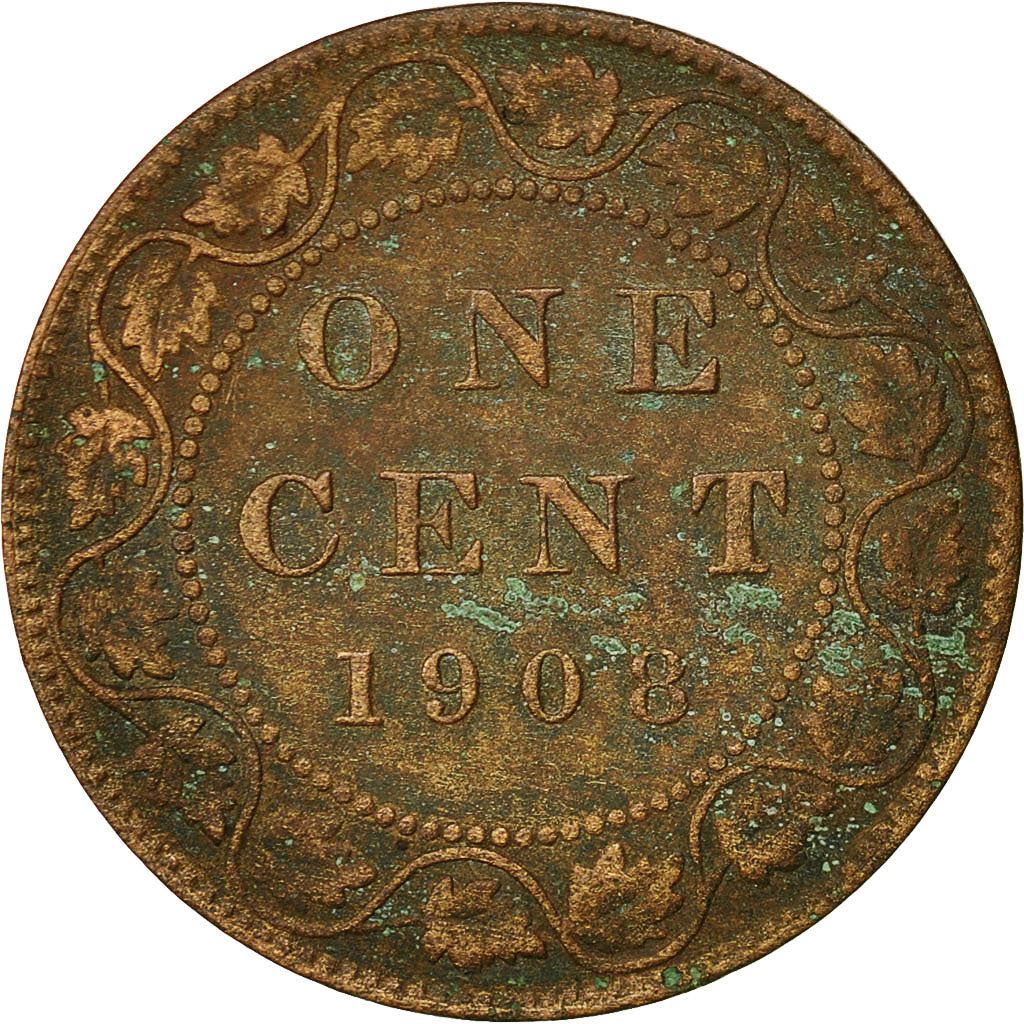Canada | 1 Cent Coin | Bronze | Crown | Wreath | KM:8 | 1902-1910