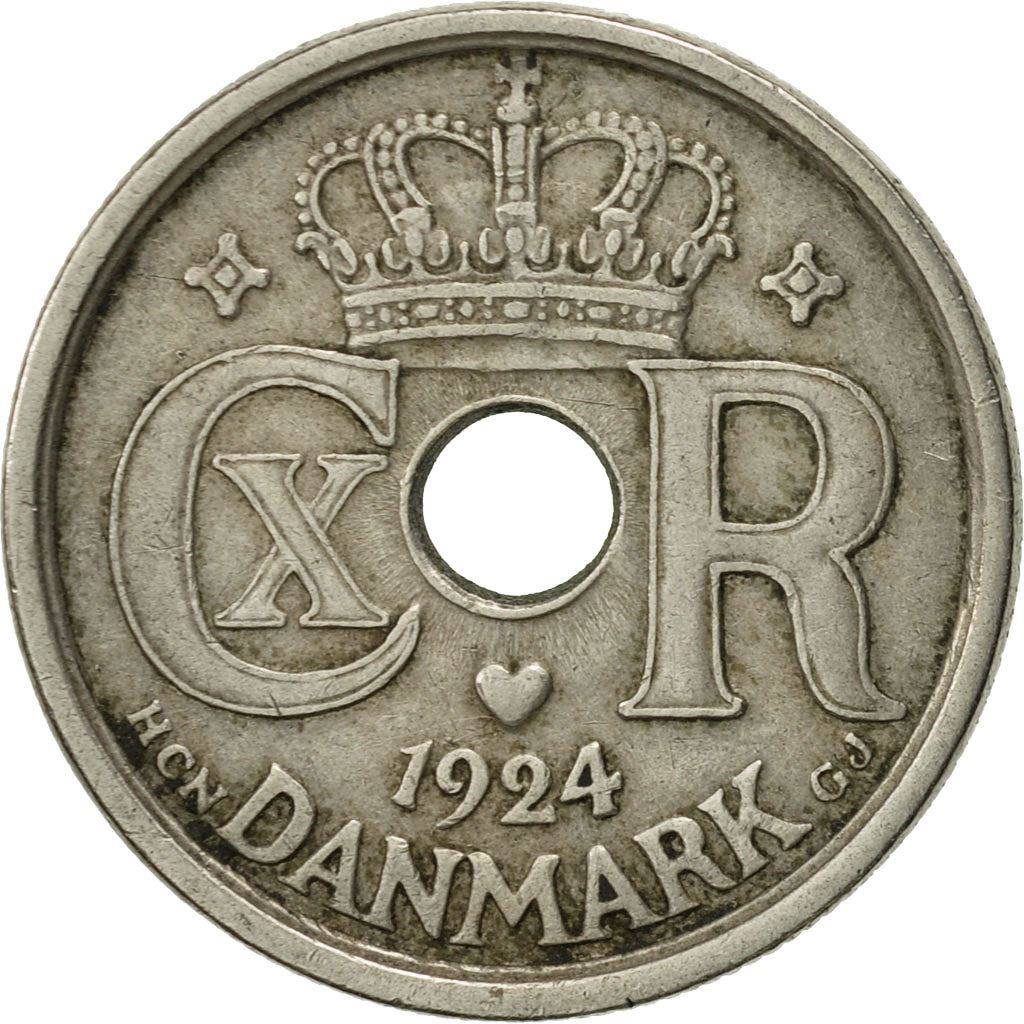 Denmark | 25 Ore Coin | Monogram | Km:823 | 1924 - 1947