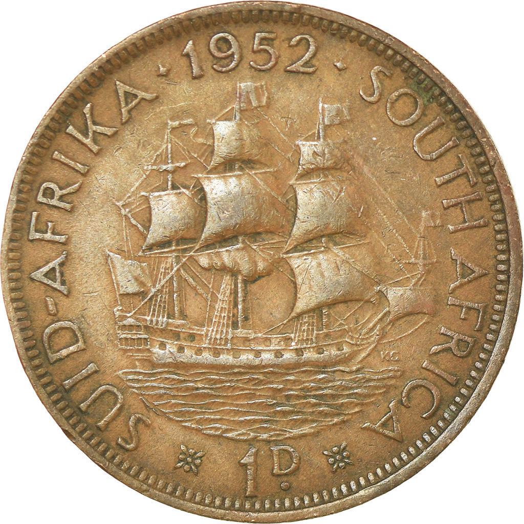 South Africa 1 Penny Coin | George VI SUID AFRIKA - SOUTH AFRICA | KM34.2 | 1951 - 1952