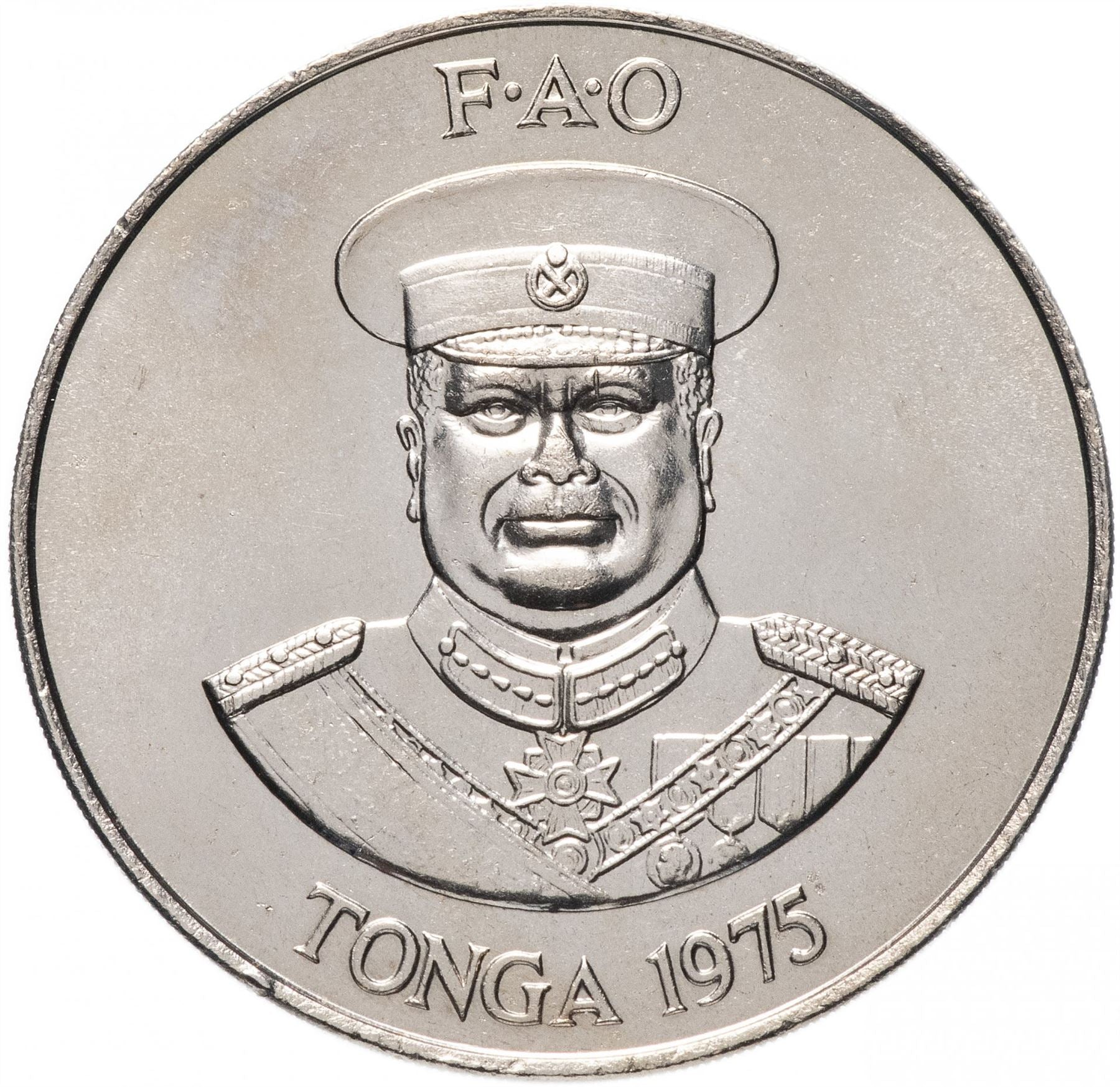 Tonga | 1 Pa'Anga moneta | Karalius Tupou IV | 100 palmės | FAO | Km:48 | 1975