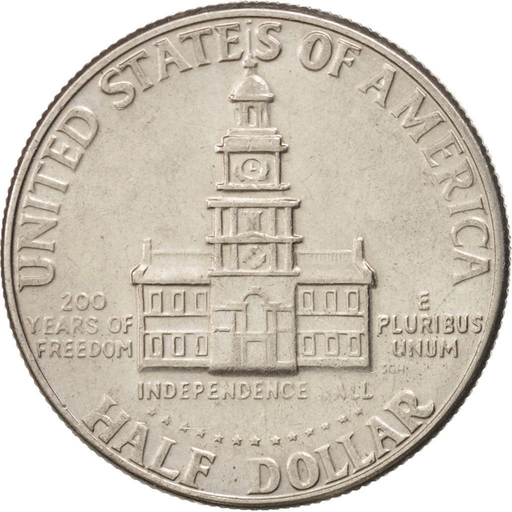 United States | ½ Dollar Coin | Independence Hall | Copper-nickel clad copper | KM:205 | 1976