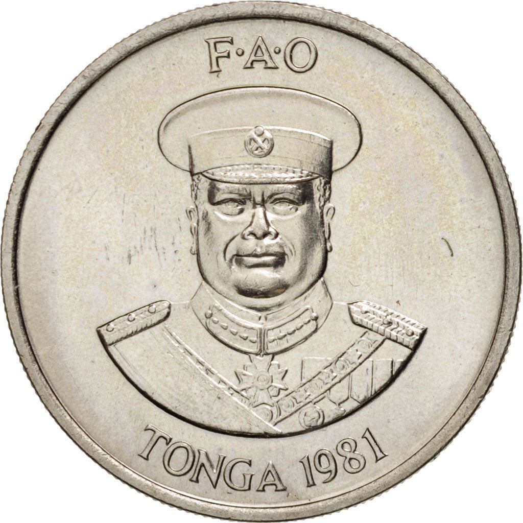 Tonga | Moneta da 10 Seniti | Re Tupou IV | Banana | FAO | Km:69 | 1981 - 1996