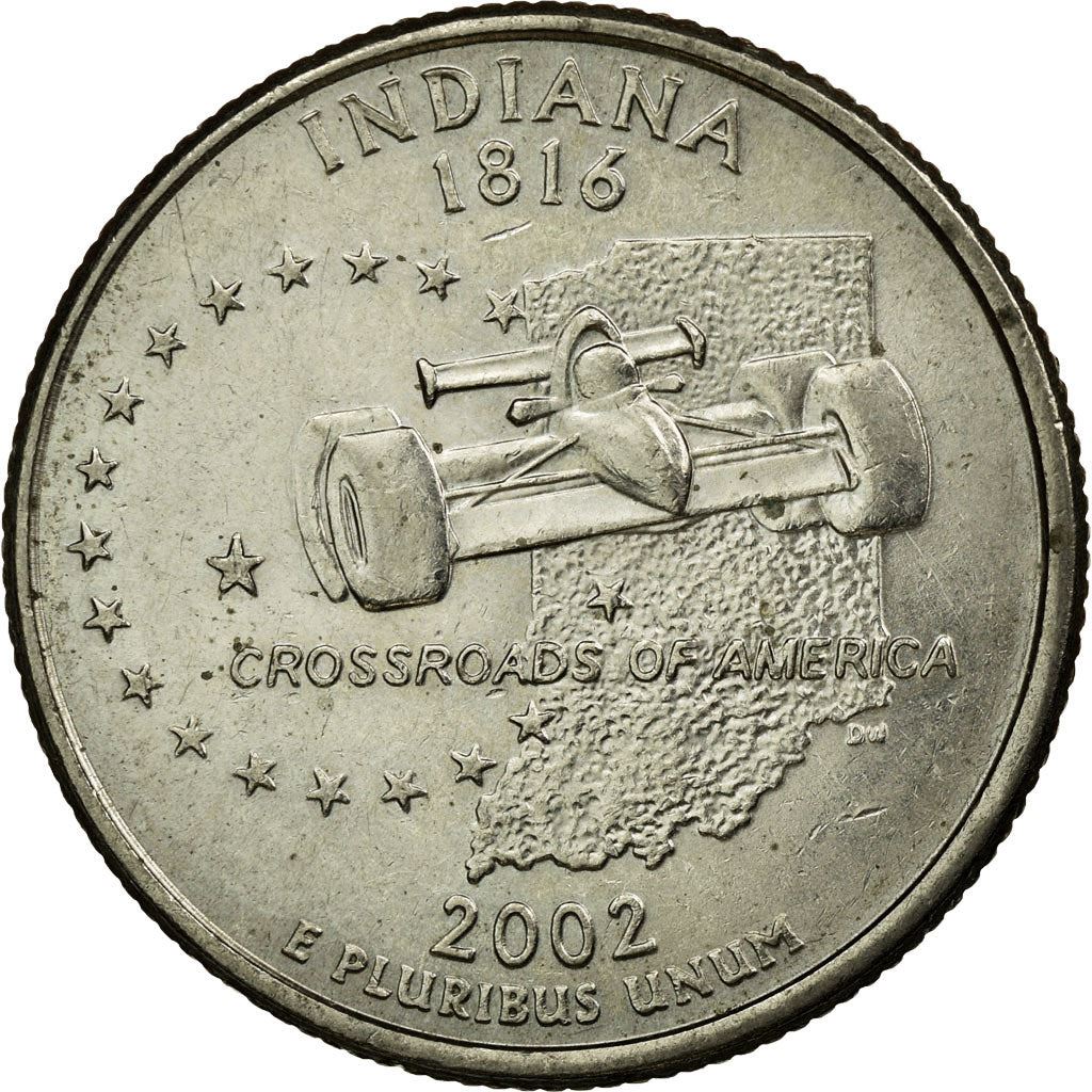 United States | 1/4 Dollar Coin | Indiana | Km:334 | 2002