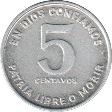 Nicaragua Coin Nicaraguan 5 Centavos Coin | Augusto Nicolas Sandino | KM49 | 1981