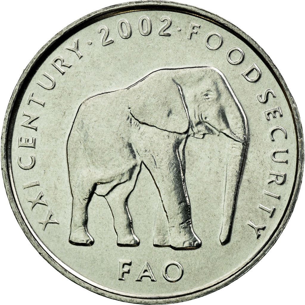 Somalia | 5 Shillings Coin | Elephant | FAO | Km:45 | 1999 - 2002