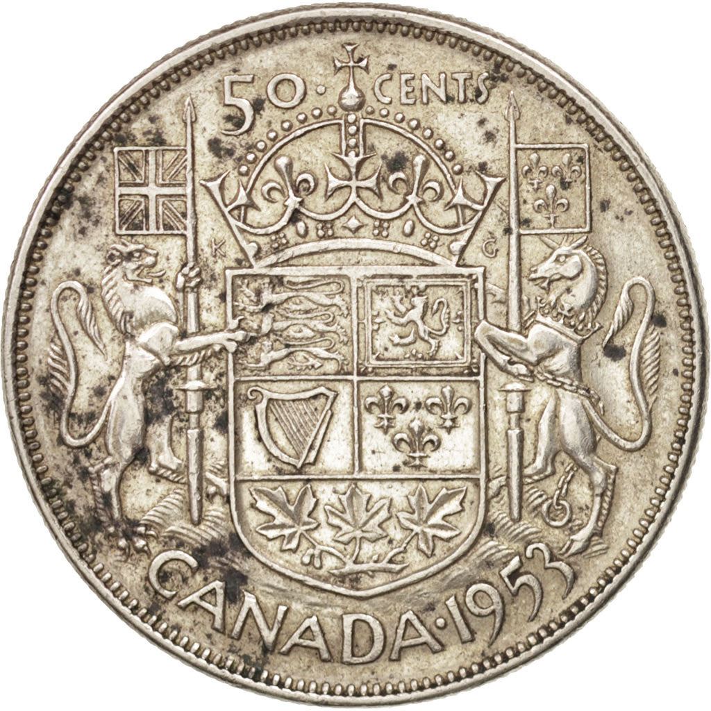 Canada | 50 Cents Coin | Silver | 1st portrait | KM:53 | 1953-1958