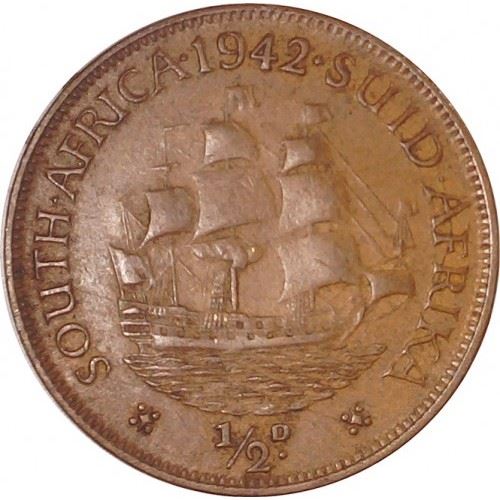 South Africa 1/2 Penny Coin | George VI | KM24 | 1937 - 1947