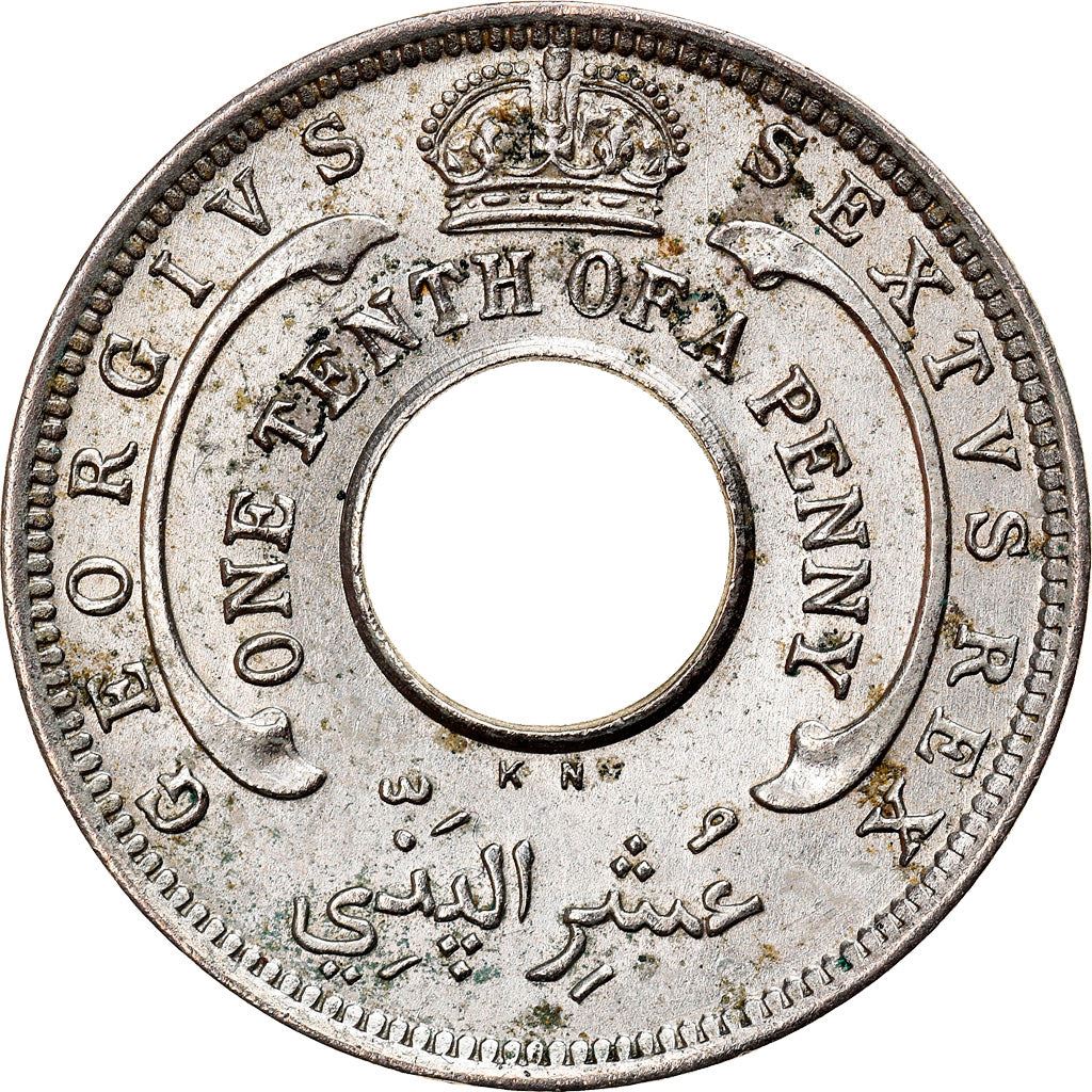 British West Africa | 1/10 Penny Coin | Crown | Hexagram | KM:26 | 1949 - 1950