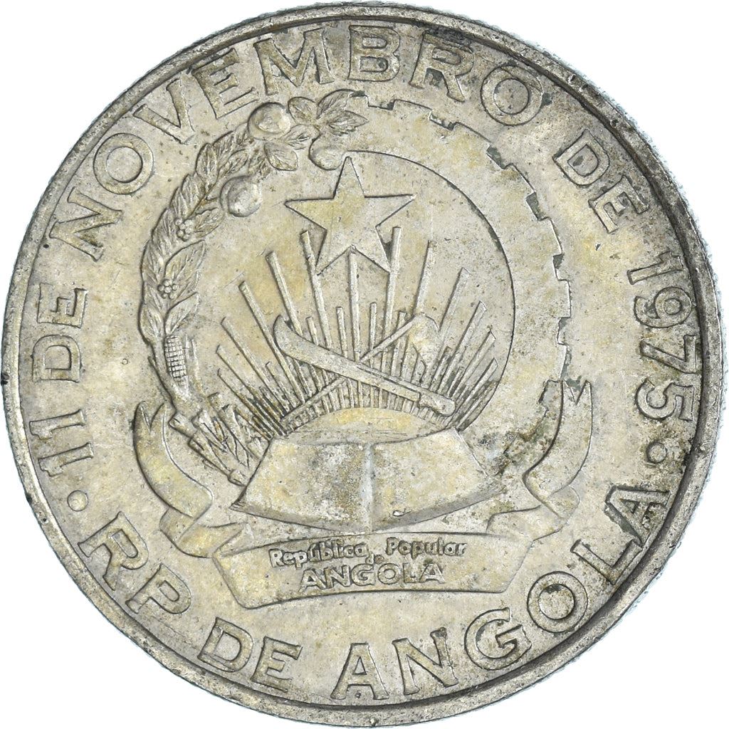 Angola | 5 Kwanzas Coin | Gear | Wreath | Km:85 | 1977