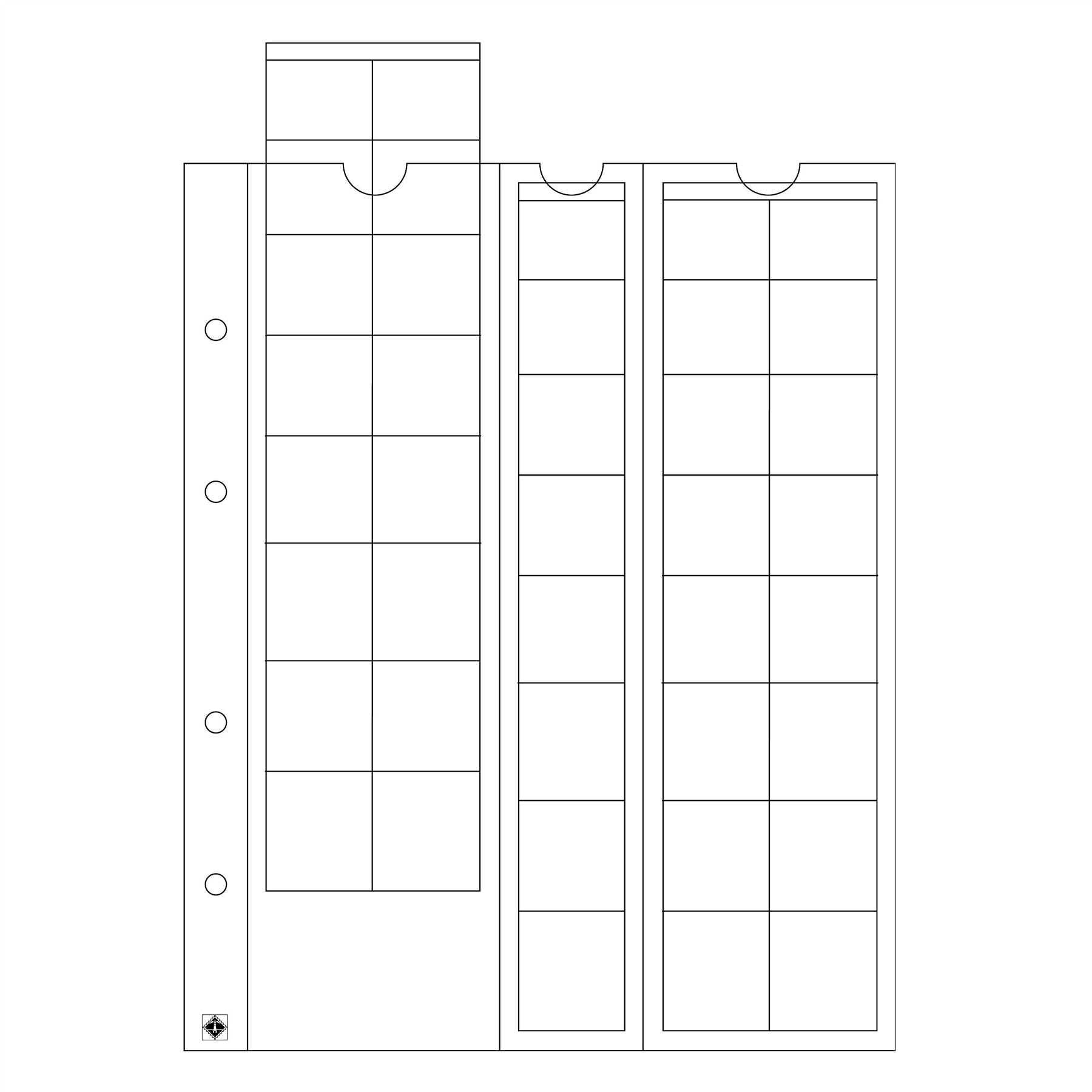 OPTIMA Coin Sheets for Ring Binders | Packs of 5 | Different Pocket Configurations