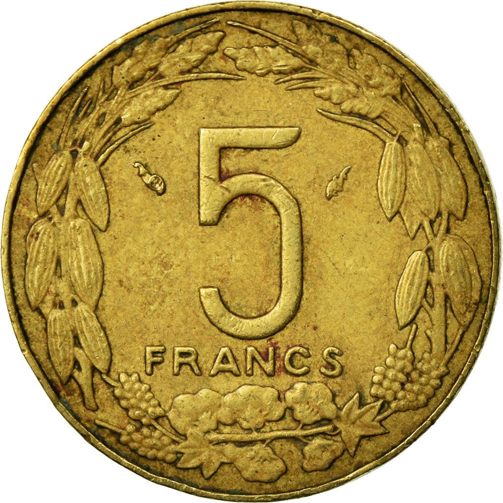 Central African States | 5 Francs Cfa Coin | Antelope | Crops | Km:7 | 1973 - 2003