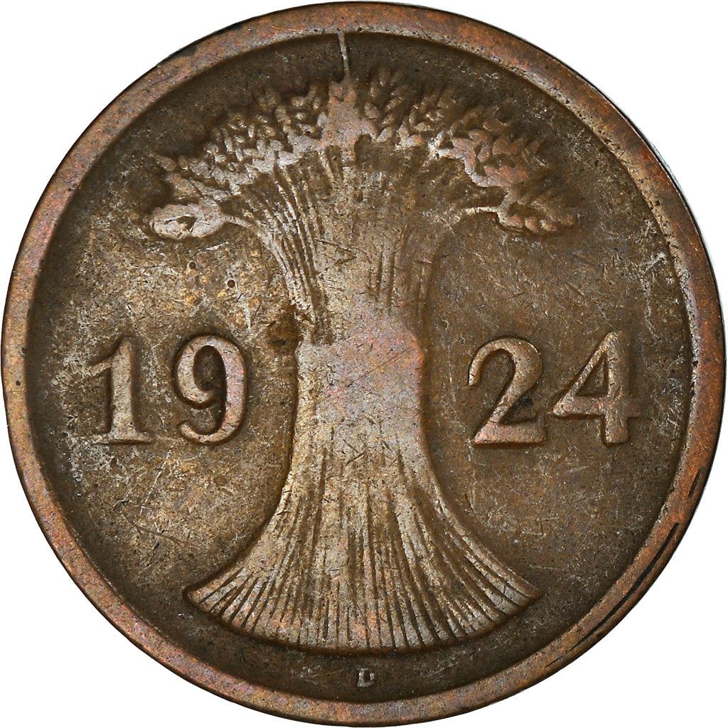 Germany | 2 Rentenpfennig Coin | Bronze | KM:31 | 1923 - 1924