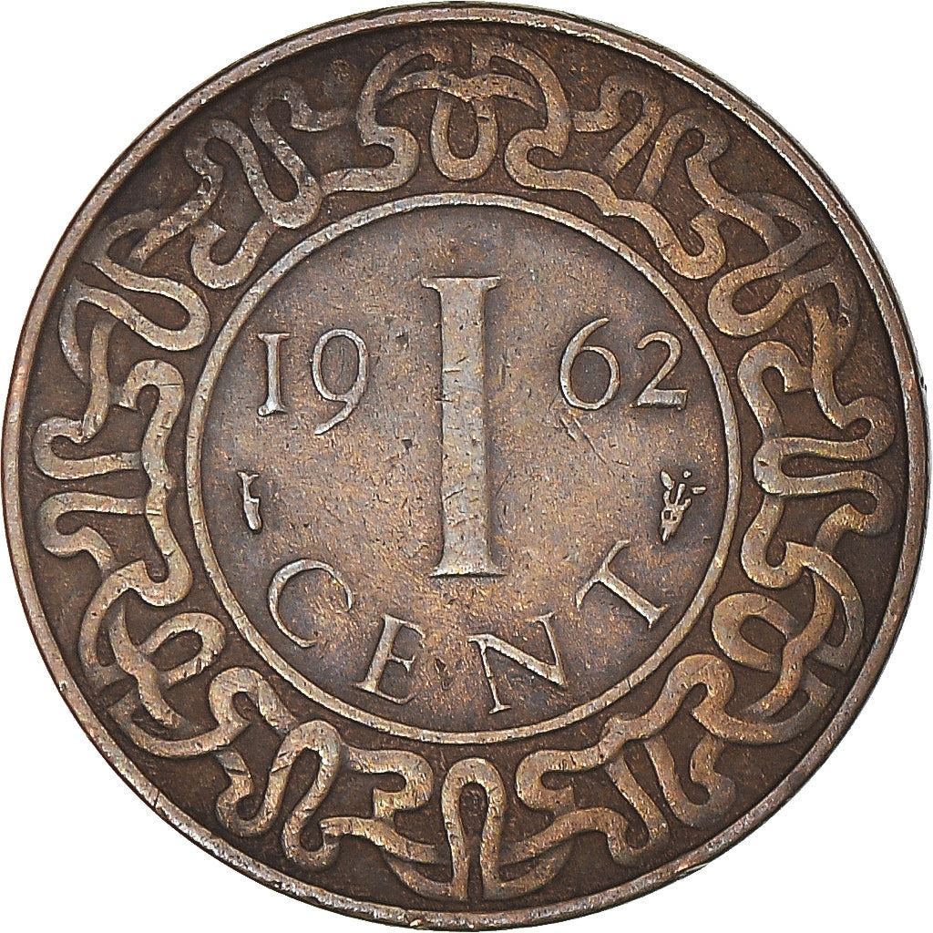 Suriname | 1 Cent Coin | Red Palulu Flower | Wreath | Natives | Km:11 | 1962 - 1972