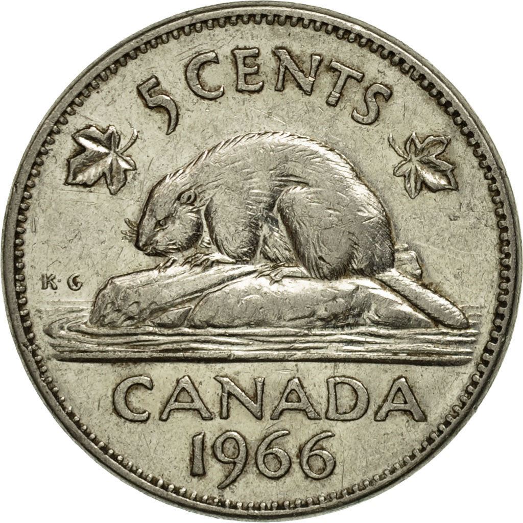 Canada | 5 Cents Coin | Nickel | 2nd portrait | KM:60.1 | 1965-1978