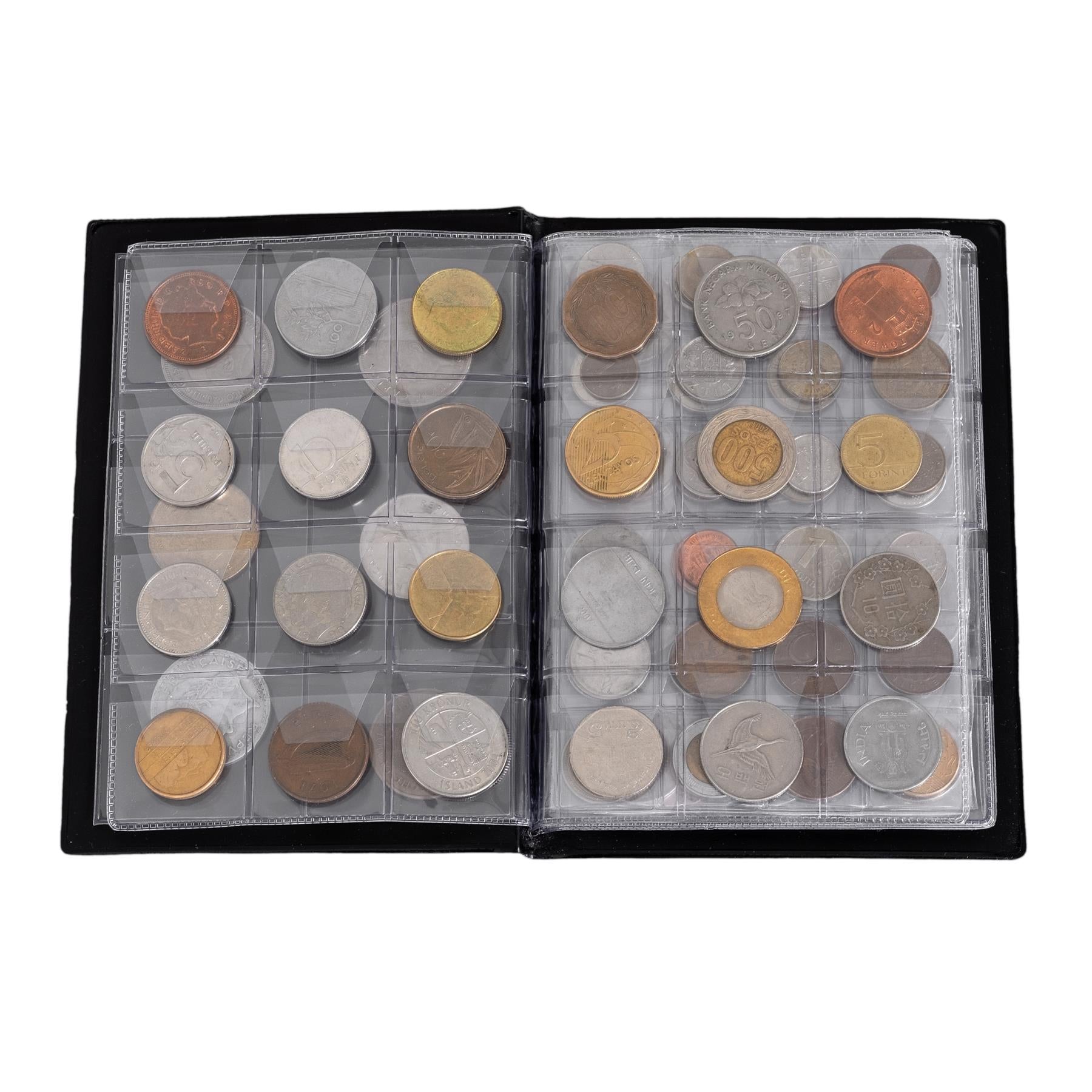 Coin Collection including Currency Album | Full Numismatic Book of Different Coins | 50 Unique Foreign Countries | Complete Coins Collections | Perfect Choice for Money Collectors