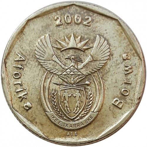 South Africa 50 Cents Coin | Football; Tswana Legend - Aforika Borwa | KM287 | 2002