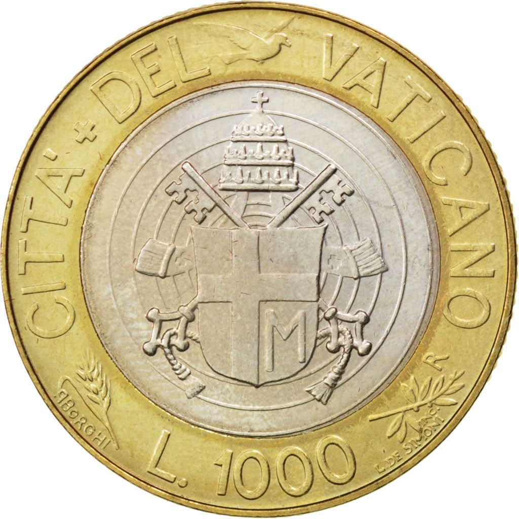 Vatican City | 1000 Lire Coin | John Paul II | Km:299 | 1998