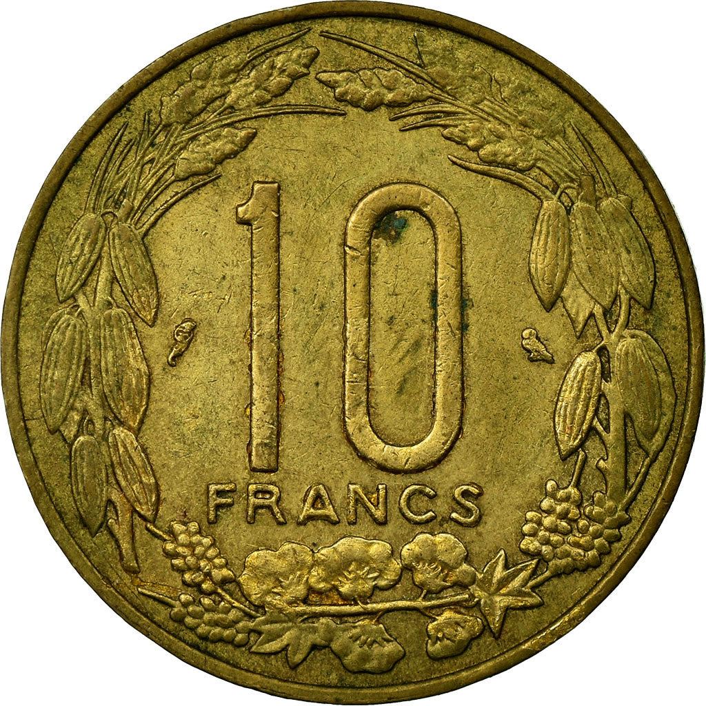Central African States | 10 Francs Cfa Coin | Antelope | Crops | Km:2 | 1961 - 1962
