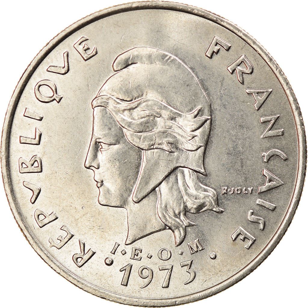 New Hebrides | 20 Francs Coin | Marianne | Native Mask | Snails | Km:3.2 | 1973 - 1982