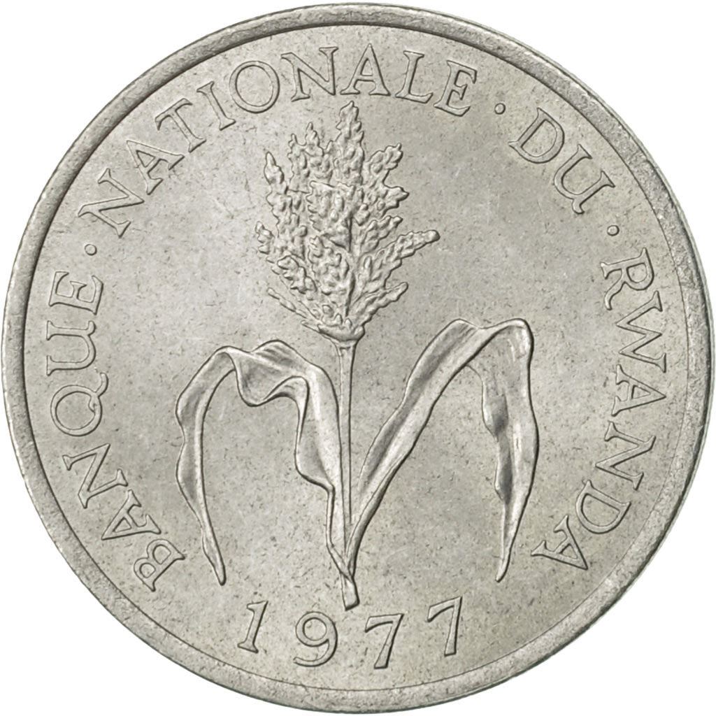Rwanda | 1 Franc Coin | Millet Flower | Km:12 | 1974 - 1985