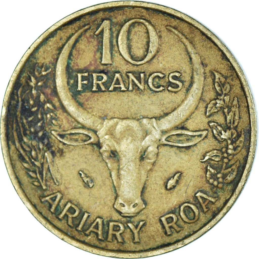Madagascar | 10 Francs / 2 Ariary Coin | Zebu | Vanilla | Km:11 | 1970 - 1989