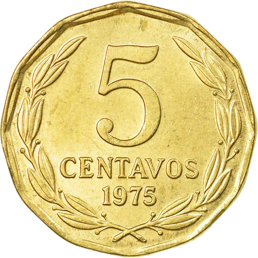 Chile 5 Centavos Coin | KM204 | 1975 - 1976
